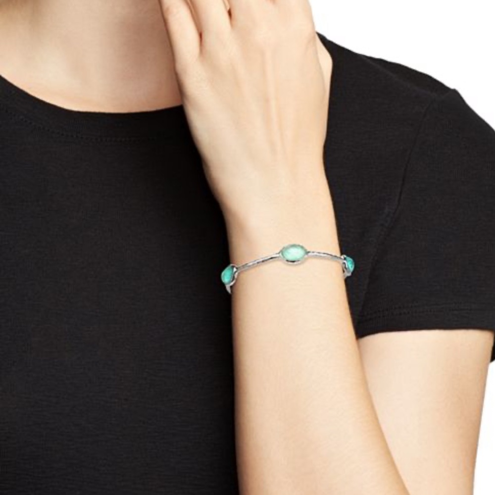 Ippolita Sterling Silver 5-Stone Bangle in Aqua